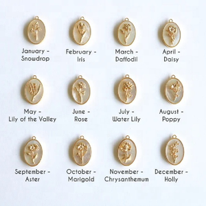 Collana a Catena Impermeabile in Acciaio Inossidabile 18K con Ciondolo Floreale in Ottone con Pietra Portafortuna dei 12 Mesi, <span class=keywords><strong>Gioielli</strong></span> per la <span class=keywords><strong>Festa</strong></span> <span class=keywords><strong>della</strong></span> <span class=keywords><strong>Mamma</strong></span> - Product Image 6