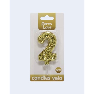 Brillo Dorado No. 5 Velas de Cumpleaños con Diseño de Palitos de Feliz Cumpleaños, Velas de Cera de Soja para Fiestas, Pascua, Año Nuevo, en Caja - Product Image 4
