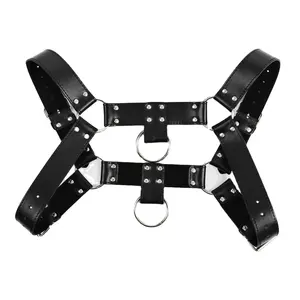 Adjustable Fetish Male Lingerie Leather Harness Gay Clothing Sexual Body Chest Harness