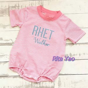 Pakaian Bayi Laki-laki Musim Panas, Baju Polo Lengan Pendek Bergaris Katun Kerah Pan, Romper Bordir Jonjon, Setelan Romper Anak Laki-laki 2026 - Product Image 6