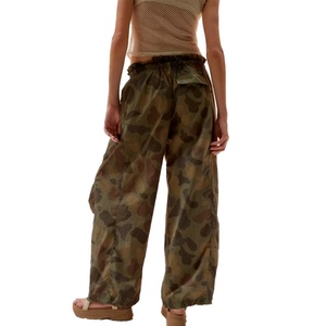 Wholesale Price <b>Custom</b> Logo-patch Fashion Casual Unisex Style Comfortable Nylon Camo <b>Balloon</b> Pant - Product Image 4