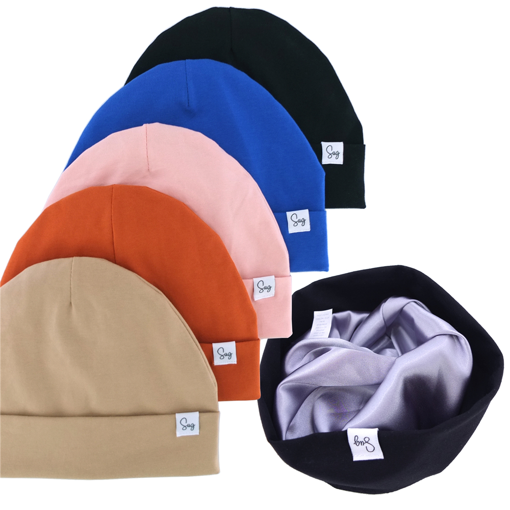 Silky Satin Lined Beanie Hat Newborn Baby Boys Girls Bonnets Toddler Infant Little Kids Hair Care Beanies Caps