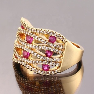 Bagues de mariage en zircon pour femmes, en or 18 carats, avec pierres précieuses fantaisie, dernier modèle, design tendance, vente en gros de bijoux - Product Image 5