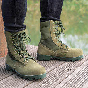 green combat boots