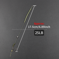 Rig de pêche à la carpe prêt à l'emploi, ligne tressée 25lb, hameçon X courbé, attache Slip-D