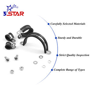 Kauçuk astarlı boru kelepçe 6mm 8mm 10mm 304 paslanmaz çelik <span class=keywords><strong>P</strong></span> hortum klipsi - Product Image 5