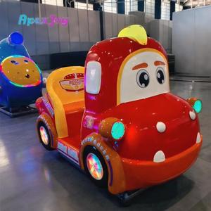 รถสวิงไฟฟ้าไฟเบอร์กลาสแบบหยอดเหรียญสำหรับเด็ก รูปทรงรถดับเพลิงไดโนเสาร์ขนาดเล็ก พร้อมหน้าจอ LCD MP5 ขนาด 11 นิ้ว เหมาะสำหรับห้างสรรพสินค้าและเกมเซ็นเตอร์ - Product Image 4