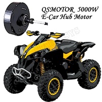 Moteur QS 5KW QS260 V4 72V Moteur à courant continu sans balais à arbre unique intégré au moyeu de roue pour voitures électriques Kits de conversion de moteur de voiture électrique EM200-2