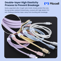 Câbles de charge tressés Miccell en gros PD 60W 1M Type C 3A à charge rapide et câbles de données 480 Mbps pour iPhone 17/16/15