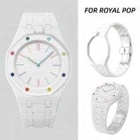 Kit de Modificación de Caja y Correa de Reloj Biocerámico para Reloj de Bolsillo AP*SWATC Royal Pop para Hombre y Mujer, Correa de Pulsera Impermeable