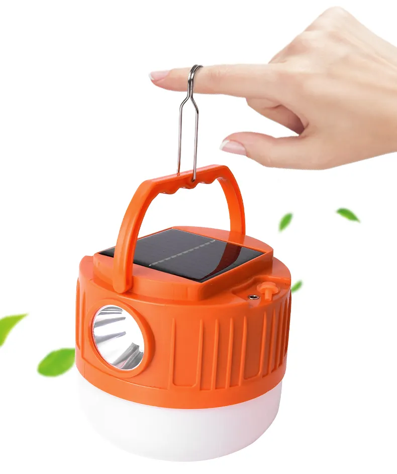 Lanterne Portable Rechargeable pour téléphone solaire, lampe à main avec batterie externe, prix de gros
