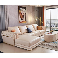Meubles de salon modernes de style italien haut de gamme, canapé en cuir, luxe pour la maison, canapé 3 places, ensemble de canapés en cuir blanc