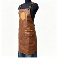 Tablier de cuisine en PU tendance, imperméable, résistant à l'huile, léger et durable, motif floral, pour hommes/femmes, idéal pour les bars à thé, les torréfacteurs et les baristas