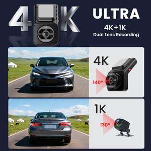 กล้องติดรถยนต์ 4G IPS พร้อม GPS WiFi เลนส์คู่ บันทึกวิดีโอหน้า/หลัง ความละเอียด 4K+1K มองเห็นในเวลากลางคืน กล้องบันทึกภาพแบบกล่องดำ ขายดี - Product Image 3