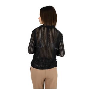 Zahjr Donna Camicia Nero Chemise en dentelle à manches longues pour femme - Product Image 4