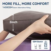 Doppelschichtige 5 Zoll Gel-Memory-Foam-Matratzenauflage King Size mit 1450 GSM Alternativ Gestepptem Design