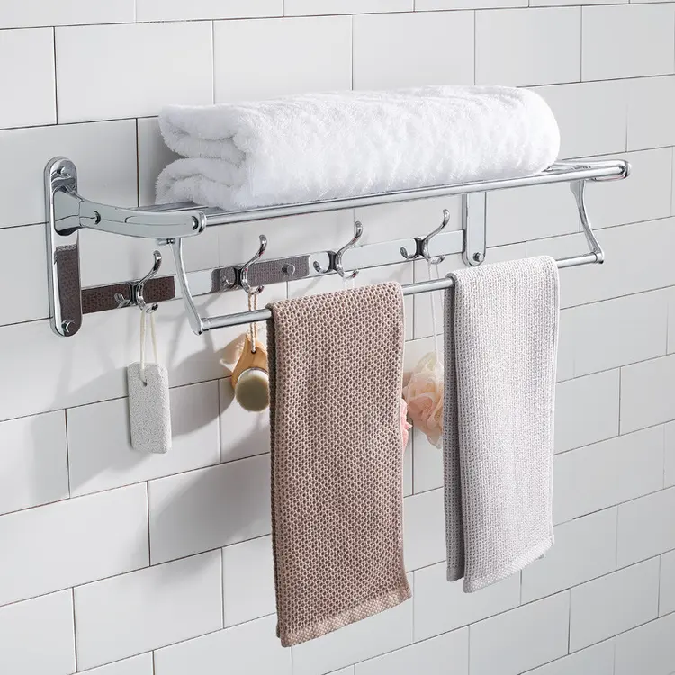 Настенный Складной Крючок JOMOO из нержавеющей стали для ванной комнаты, двойная вешалка для полотенец