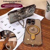 Nouvelle coque de téléphone personnalisée de luxe en TPU électroplaqué transparente antichoc avec support pour téléphone portable