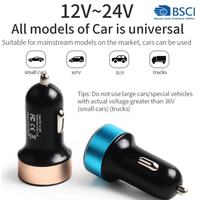 Pengisi Daya Mobil Adaptor USB Pengisi Daya Laptop Ponsel Pintar Pengisi Daya Laptop USB Ganda dengan Tampilan Digital Voltmeter