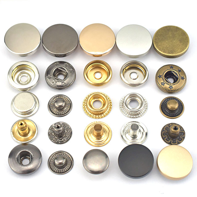 KAM Factory Custom Logo Made Best Quality Brass Metal Four Parts Snap Button /metal Snap Button