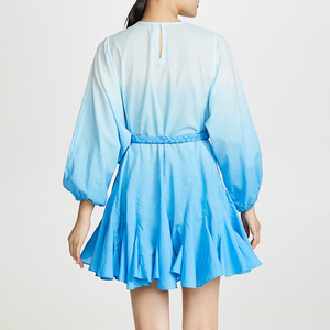 <strong>Custom</strong> Ladies Frock Casual Trendy Ruffle Short <strong>Dress</strong> Women Bow Puff Sleeve Asymmetrical Hem Tie Dye Mini <strong>Dress</strong> - Product Image 2