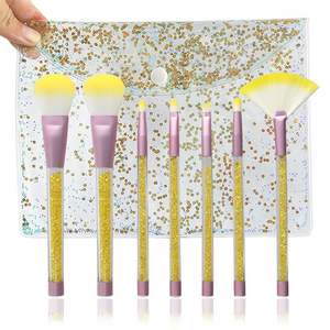 Ensemble de pinceaux de maquillage professionnels avec poignée transparente en diamant strass ensemble de pinceaux de mélange de fond de teint avec sac de transport - Product Image 3