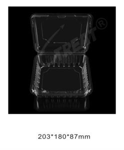 กล่องพลาสติก PET แบบฝาพับ สำหรับใส่ผลไม้ เช่น <span class=keywords><strong>เชอ</strong></span><span class=keywords><strong>ร์</strong></span><span class=keywords><strong>รี่</strong></span> ลิ้นจี่  แบบใช้แล้วทิ้ง สำหรับขายส่ง - Product Image 2