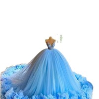 Robe de mariée de style super féerique Robe de bal Nouveau style avec jupe bouffante florale sexy Train Longueur au sol pour les mariées sur le thème de la forêt