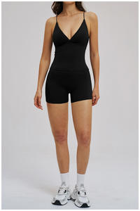 Nuevo Top de Yoga para Mujer Transpirable y Ligero con Tirantes Cruzados Finos, Espalda Descubierta, Cintura Alta Elástica y Bloques de Color para Entrenamiento - Product Image 5