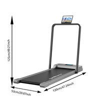 Tapis de course électrique pliable silencieux Office Walker avec grand écran pour la maison et le fitness
