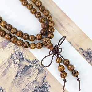 Pulsera de Oración de 108 Cuentas de Madera de Barba de Dragón, 6mm, Redonda, Unisex, Regalo de Joyería, Nuevo Estilo Chino - Product Image 3