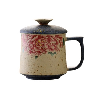 Taza de Cerámica China Tradicional con Tapa, Diseño Vintage, Taza de Viaje para Oficina, Set de Regalo Corporativo en Caja - Product Image 5