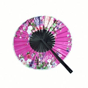 Abanico Plegable Redondo de Bambú con Logotipo Personalizado Estilo Japonés, Abanico de Mano para Bodas - Product Image 1