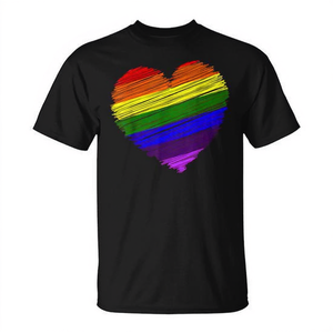 Camiseta con la Bandera del Orgullo LGBT y Corazón Arcoíris, Compresión Ajustada, Talla Grande, para Niños - Product Image 2