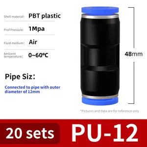 Piezas neumáticas ZCKM, accesorios de aire, conector neumático de PU, conector de manguera de aire, plástico de ajuste rápido, 4/5/6/8/10/12/14/16mm, azul