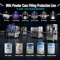 Ligne de production entièrement automatique pour le remplissage et l'encannulation de lait en poudre écrémé pour bébés, de protéines de lactosérum et de café