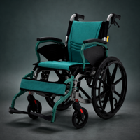 Silla de Ruedas Médica con Certificación ISO, Asiento de Cuero Tecnológico y Ruedas de Seguridad Antivuelco