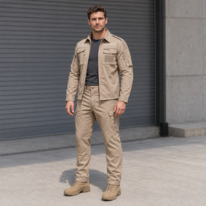 Ensemble de combat tactique kaki respirant Ripstop pour agents de sécurité – Vêtements de travail professionnels en gros - Product Image 2