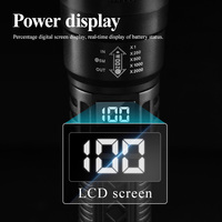 Lampe torche LED tactique portable, étanche IP44, zoom réglable, intensité variable, rechargeable, corps en ABS, pour camping, urgence, plongée