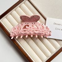 Pince à cheveux coréenne vintage en acétate ajouré, motif cœur en cristal, type pince requin, multicolore, élégante, pour rendez-vous et banquets, pour femme
