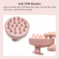 Logo personnalisé 4 pièces brosse démêlante en paille de blé écologique masseur de cuir chevelu brosse à shampooing ensembles de peignes à dents larges pour la croissance des cheveux