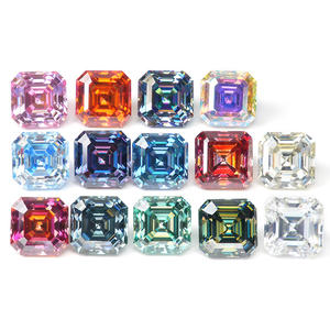 Moissanita Sintética (Creada en Laboratorio) con Corte Asscher, Opalescente, Multicolor, Certificado GRA, Piedras Preciosas Sueltas al por Mayor, Tamaño - Product Image 3