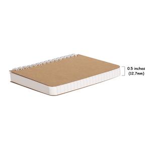 Cuadernos de Bolsillo Pequeños con Cubierta de Cuero Kraft, Espiral Plano, 180 Hojas Rayadas, 100 Hojas en Blanco, para Escribir, Dibujar y Tomar Notas - Product Image 2