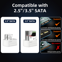 MAIWO K3062D 2 alat gratis Mini USB 3.2 Gen1 2.5 "/3.5" SATA HDD / SSD stasiun Dok duplikator LED Hard Disk Drive Dock