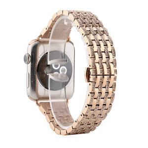 Correa <span class=keywords><strong>de</strong></span> Metal <span class=keywords><strong>de</strong></span> diamante brillante para <span class=keywords><strong>Apple</strong></span> <span class=keywords><strong>Watch</strong></span>, funda <span class=keywords><strong>de</strong></span> PC combinada para correa <span class=keywords><strong>de</strong></span> iwatch y protector <span class=keywords><strong>de</strong></span> parachoques - Product Image 1