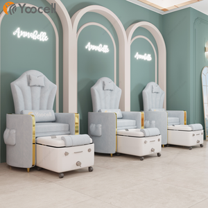 Yoocell Mangkuk LED Spa untuk Pedikur Langit Biru Mewah Baru Mangkuk Akrilik <span class=keywords><strong>Footbath</strong></span> dengan Roda Stasiun Pedikur - Product Image 6