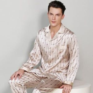 Pijamas de Pantalón Largo Transpirables de Seda 100% de Alta Calidad, Ropa de Dormir Personalizada para Hombre, Fabricante de Lujo OEM ODM - Product Image 1
