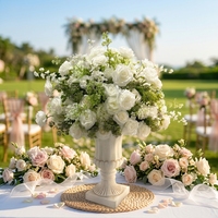 Boules de fleurs vertes et blanches pour la décoration de mariage, boules de fleurs artificielles pour mariage, arrangements de fleurs d'hortensia