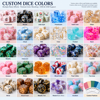 Set Dadu DND Ukiran Tangan D4 D6 D8 D10 D% D12 D20 untuk Permainan Peran Meja