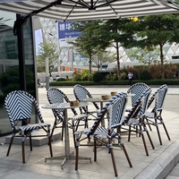Chaise de salle à manger d'extérieur confortable, empilable et écologique pour restaurants, cafés, bistrots, mobilier de restaurant